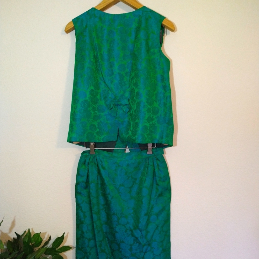 Mad Men Style  1950's Jacquard pencil skirt and top set